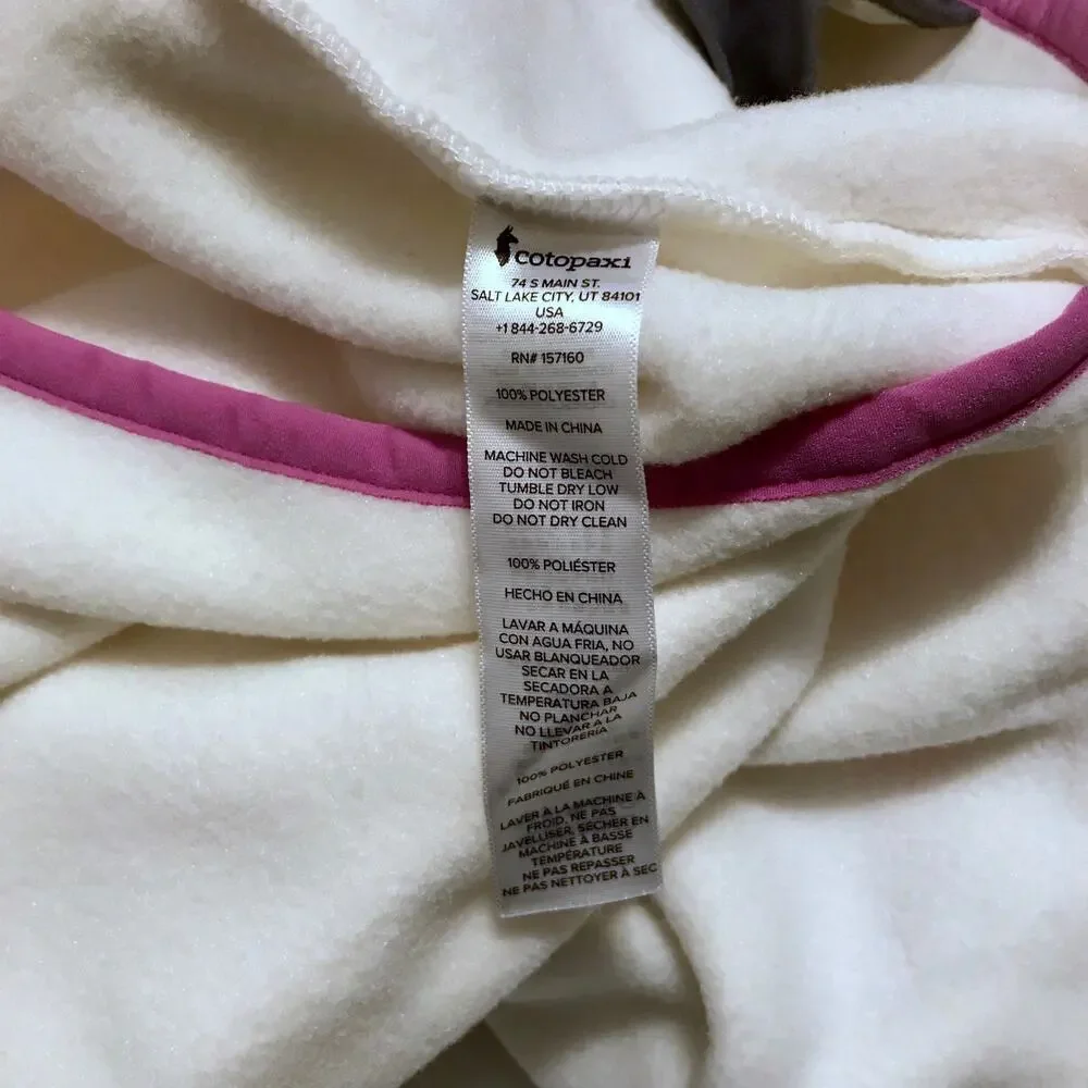 Cotopaxi NWT Ivory Teca Fleece Pullover Jacket Women XL *Pls See Description*